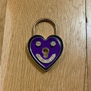 Henri Bendel Heart Lock Key Ring Fob Bag Charm